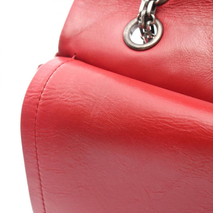 Chanel Shoulder Bag 2.55 Quilted Maxi Double Flap Antique Silver Red Calf — view 6