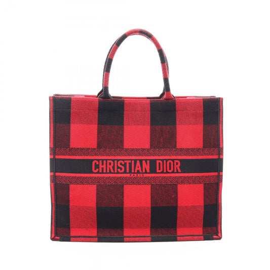 Dior Tote Book Large Red Black Canvas