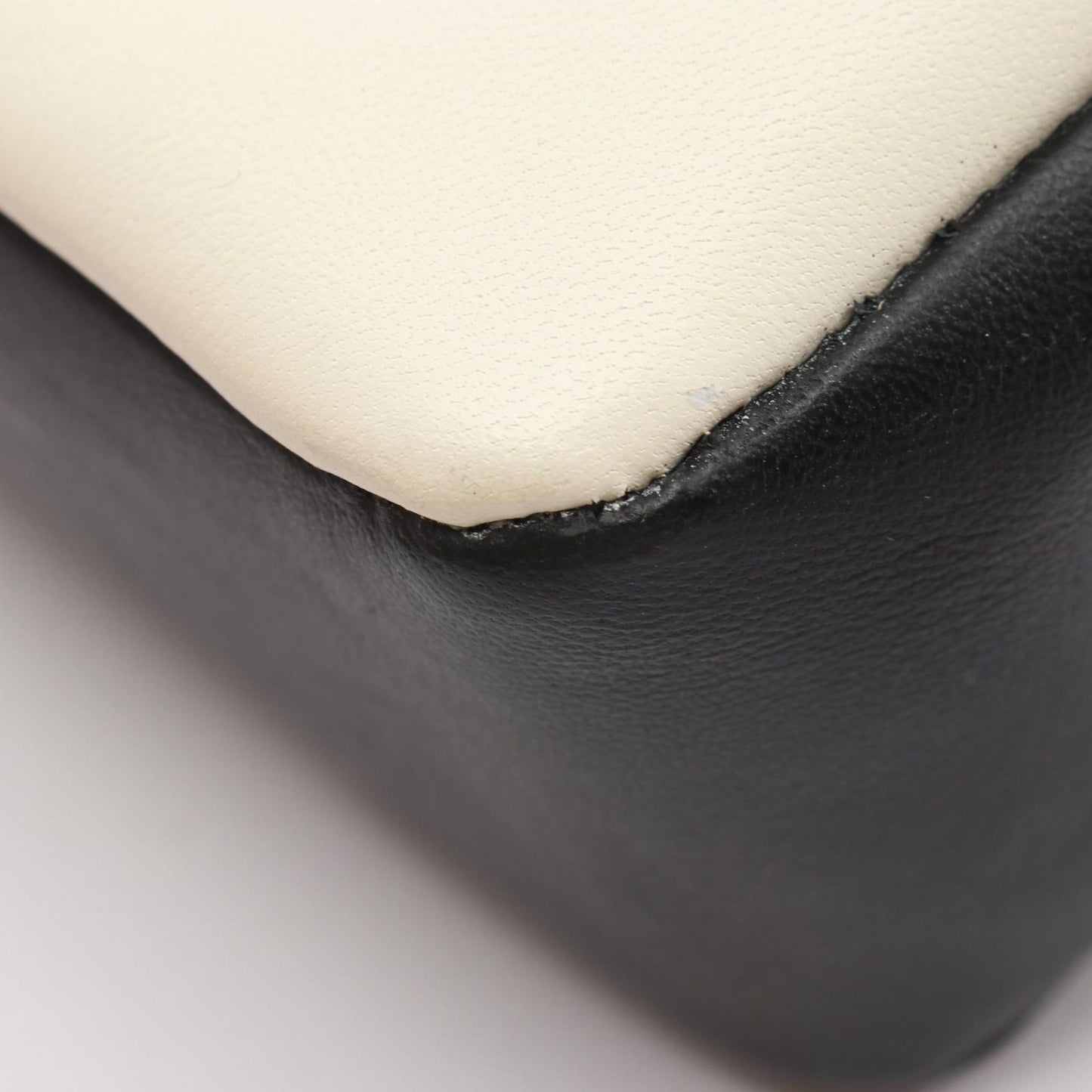 Chanel Shoulder Bag Quilted Double Flap by Color Black White Lambskin Chain — view 7