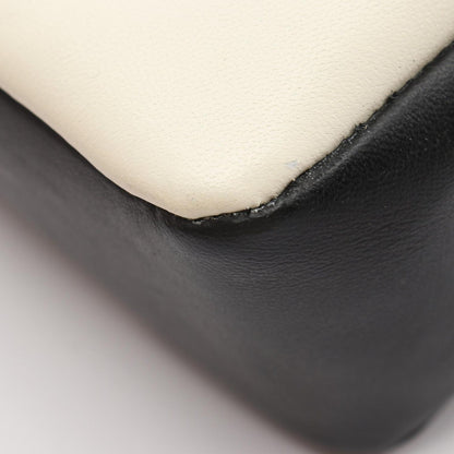 Chanel Shoulder Bag Quilted Double Flap by Color Black White Lambskin Chain — view 7