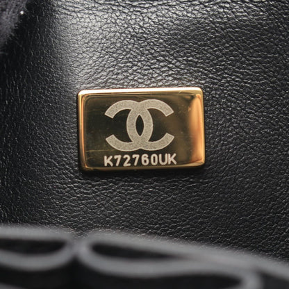 Chanel Shoulder Bag Quilted Double Flap by Color Black White Lambskin Chain — view 5