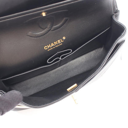 Chanel Shoulder Bag Quilted Double Flap by Color Black White Lambskin Chain — view 3