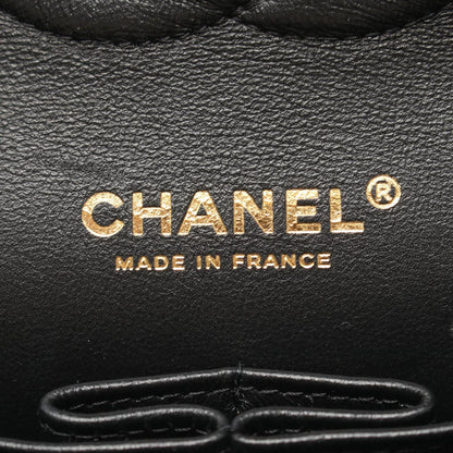 Chanel Shoulder Bag Quilted Double Flap by Color Black White Lambskin Chain — view 4