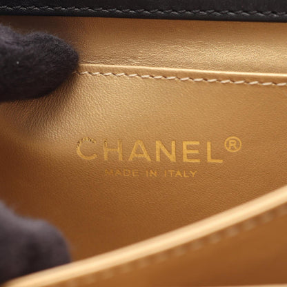 Chanel Shoulder Bag Quilted Mini Black Lambskin Chain — view 4