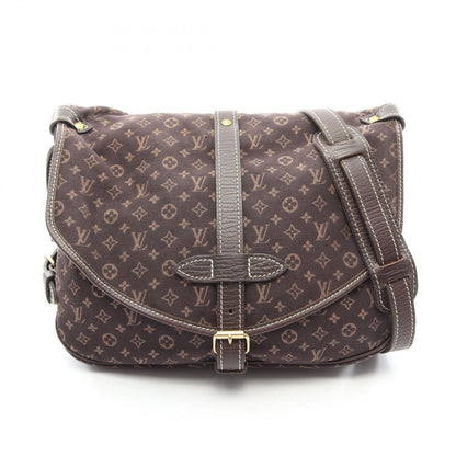 Louis Vuitton Shoulder Bag Saumur Ebene Canvas Leather 30