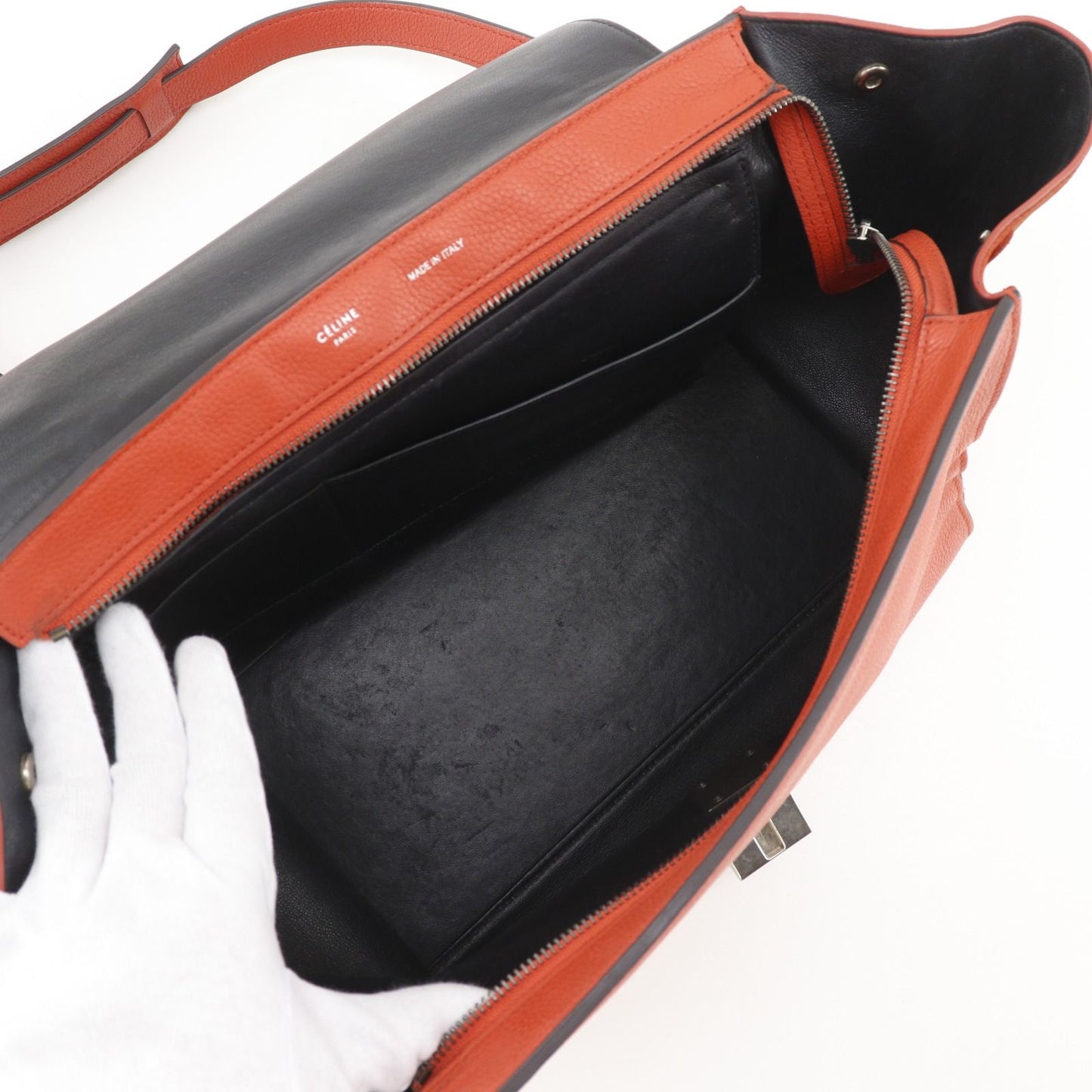Celine 2-Way Shoulder Leather Orange Handbag — view 6