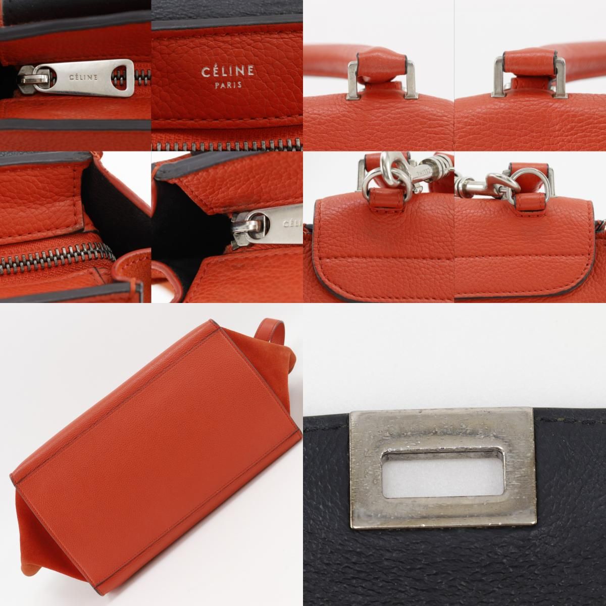 Celine 2-Way Shoulder Leather Orange Handbag — view 8