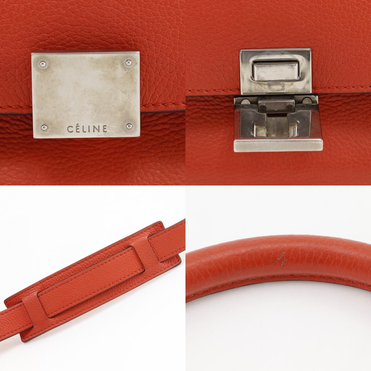 Celine 2-Way Shoulder Leather Orange Handbag — view 9