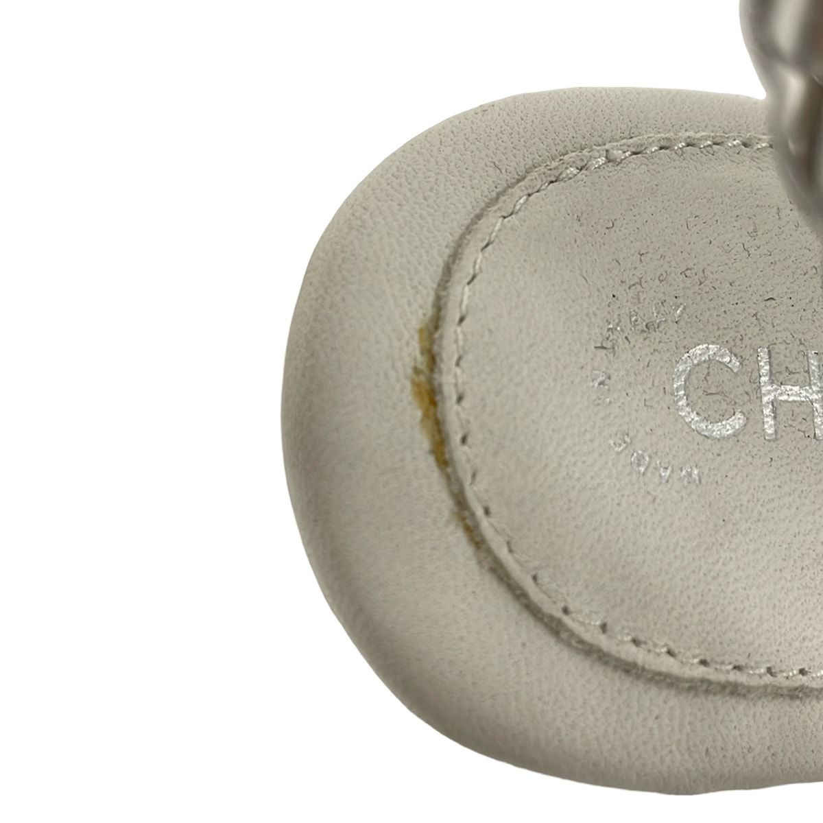 Chanel Sandals 35.5 C Silver White Braided Wedge Sole Leather — view 7