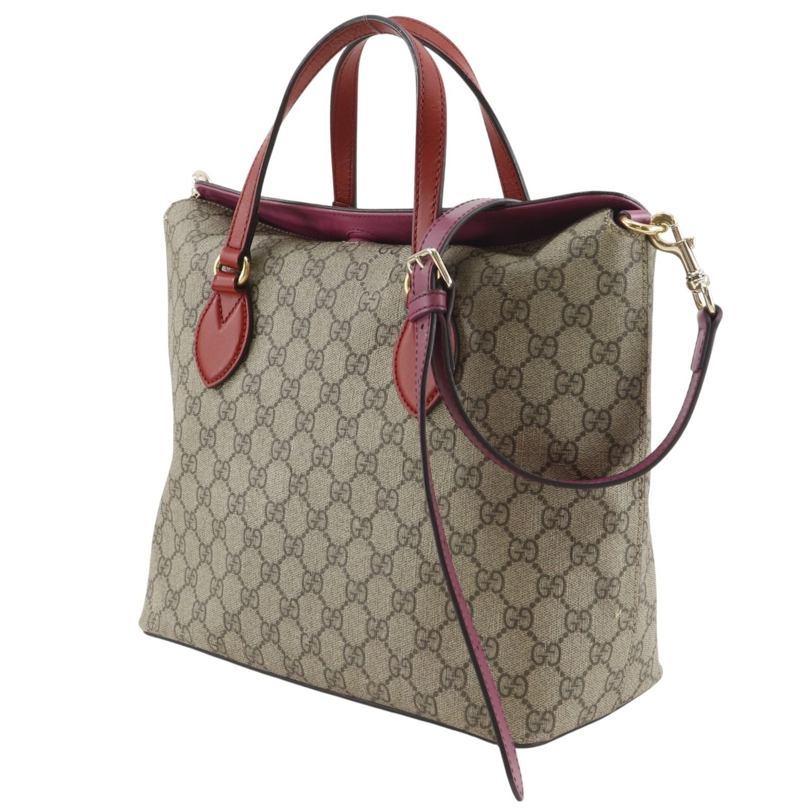 Gucci 2-Way Shoulder GG Supreme Canvas Brown Handbag — view 2