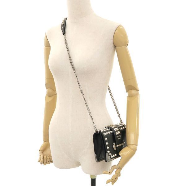 Prada Studded Cahier Chain Messenger — view 9