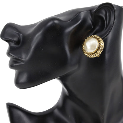 Chanel Vintage Gold Plated Faux Pearl Earrings — view 2
