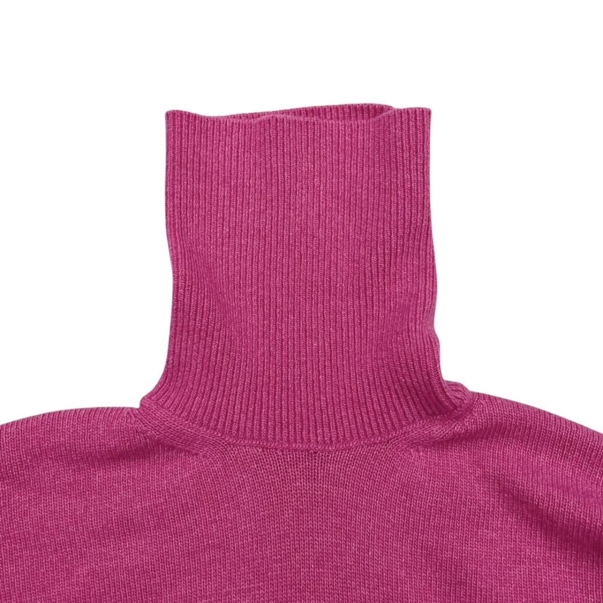 Balenciaga Sweater Turtleneck Knit XS Logo Wool Cashmere Pink Black — view 8