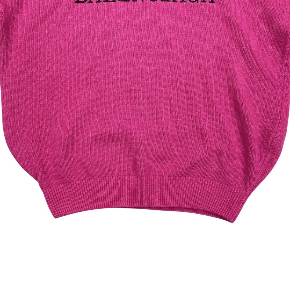 Balenciaga Sweater Turtleneck Knit XS Logo Wool Cashmere Pink Black — view 4