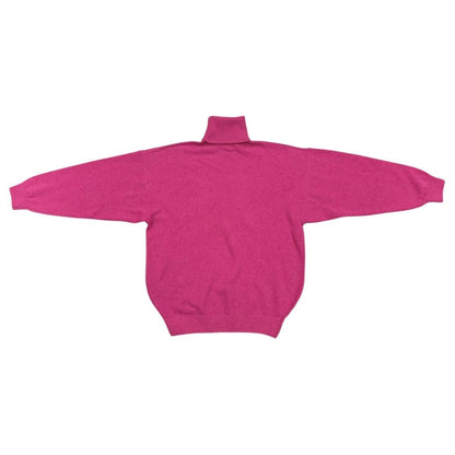 Balenciaga Sweater Turtleneck Knit XS Logo Wool Cashmere Pink Black — view 2