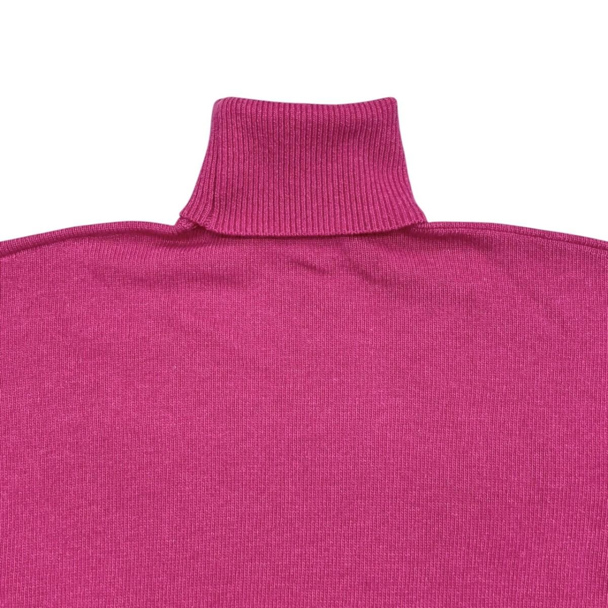 Balenciaga Sweater Turtleneck Knit XS Logo Wool Cashmere Pink Black — view 5