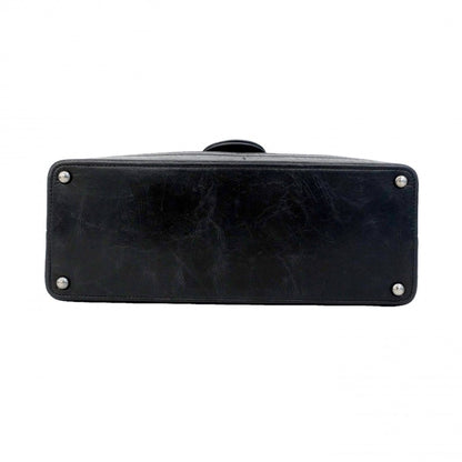 Chanel Sale Shoulder Bag Quilted Leather Black Silver — view 3