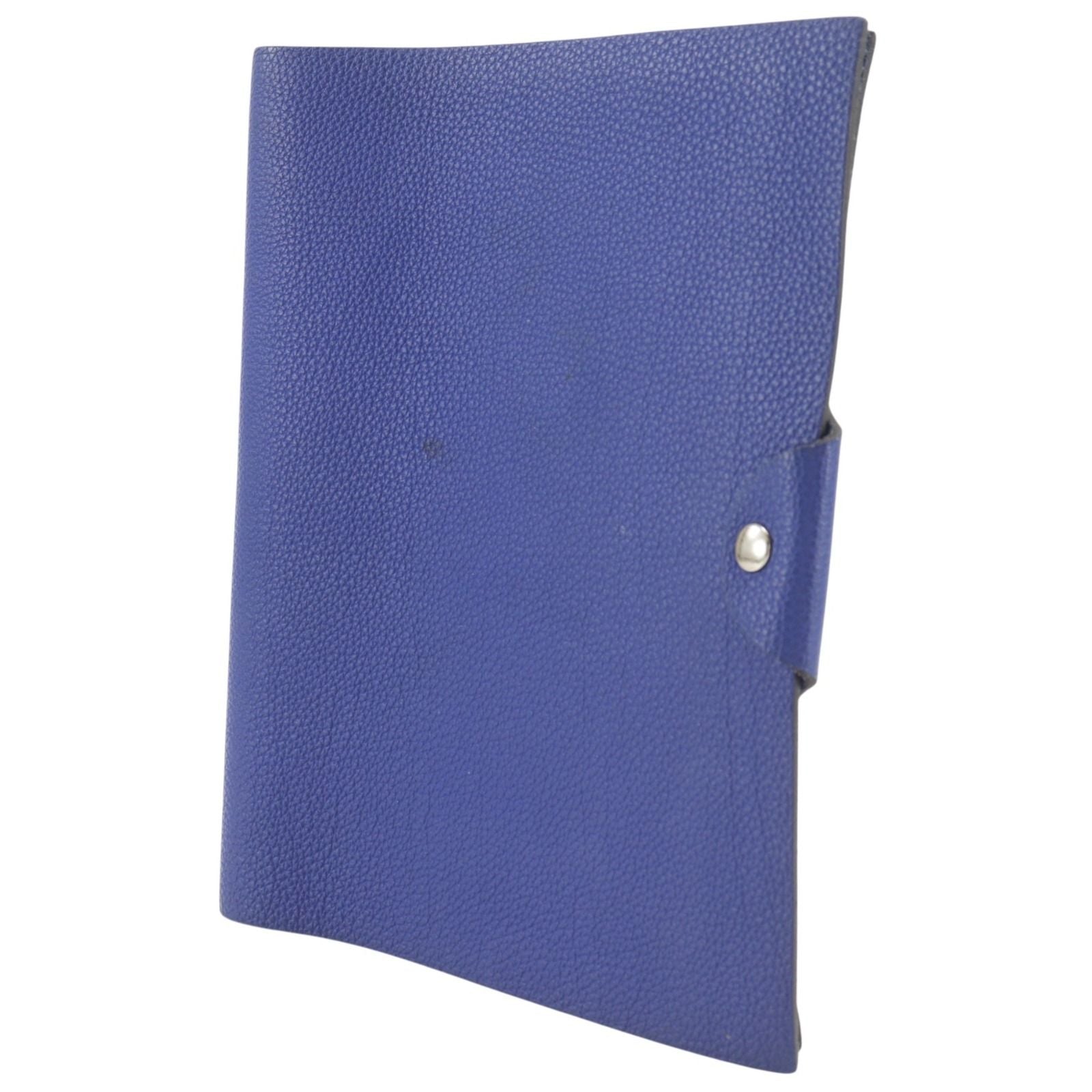 Hermes Ulysse MM Togo Blue Notebook Cover Agenda — view 2