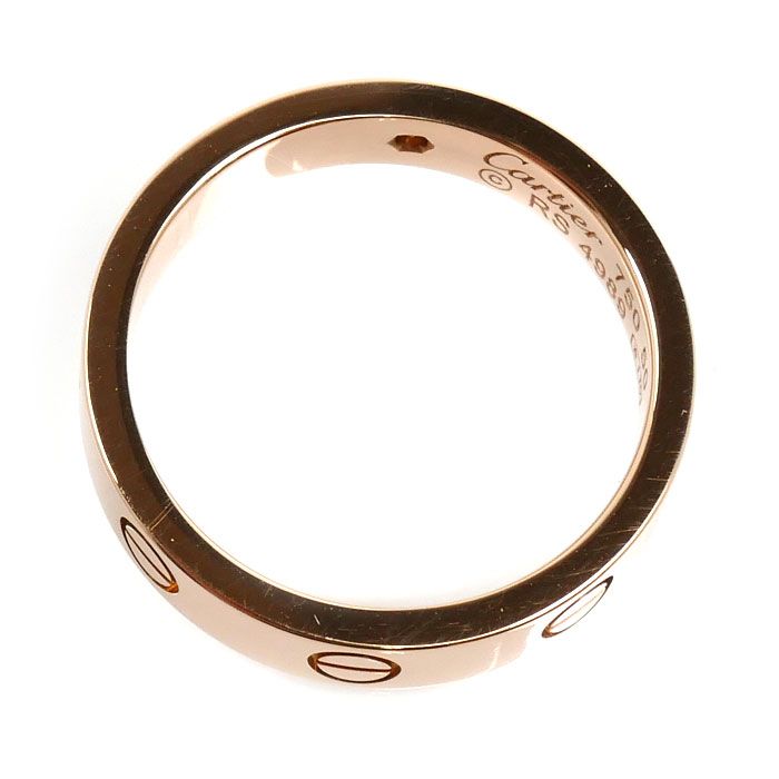 Cartier 18k Pink Gold Mini Love Diamond Ring — view 4