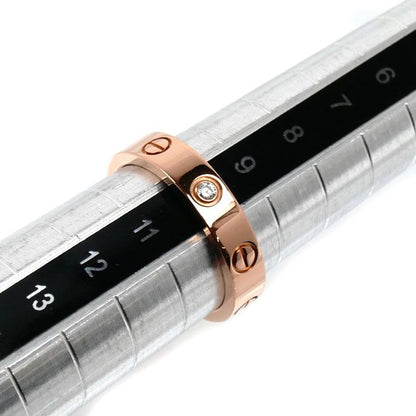 Cartier 18k Pink Gold Mini Love Diamond Ring — view 6