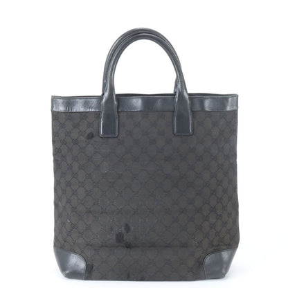 Gucci GG Canvas 002 Leather Tote Shoulder Business Black — view 3