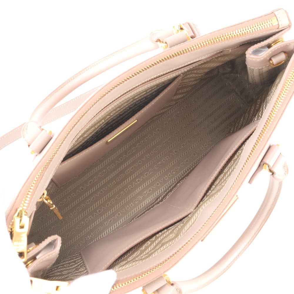 Prada Saffiano Leather Galleria Triangle Logo 2-Way Shoulder Bag Crossbody Hand — view 8