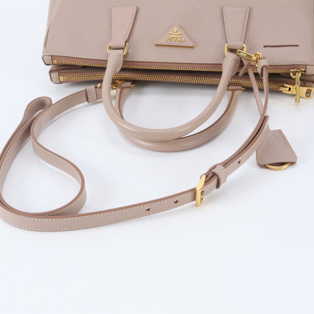 Prada Saffiano Leather Galleria Triangle Logo 2-Way Shoulder Bag Crossbody Hand — view 4