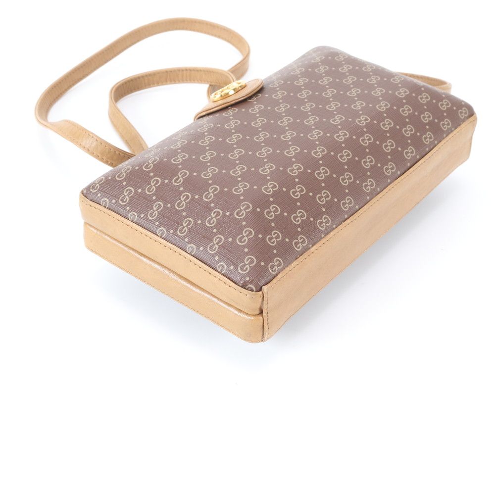 Gucci Vintage Micro GG Leather Clutch Hand Second Shoulder Brown — view 5