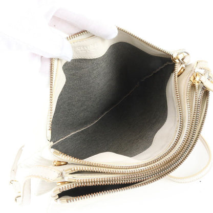 Celine Trio Crossbody Ivory Leather Shoulder Bag — view 7