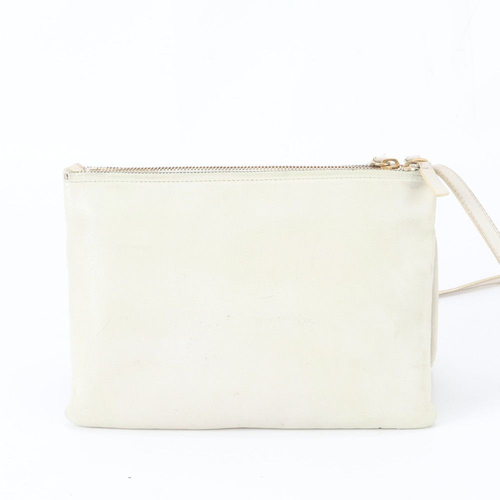 Celine Trio Crossbody Ivory Leather Shoulder Bag — view 3