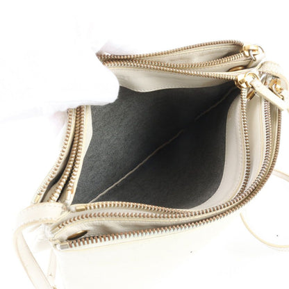 Celine Trio Crossbody Ivory Leather Shoulder Bag — view 8