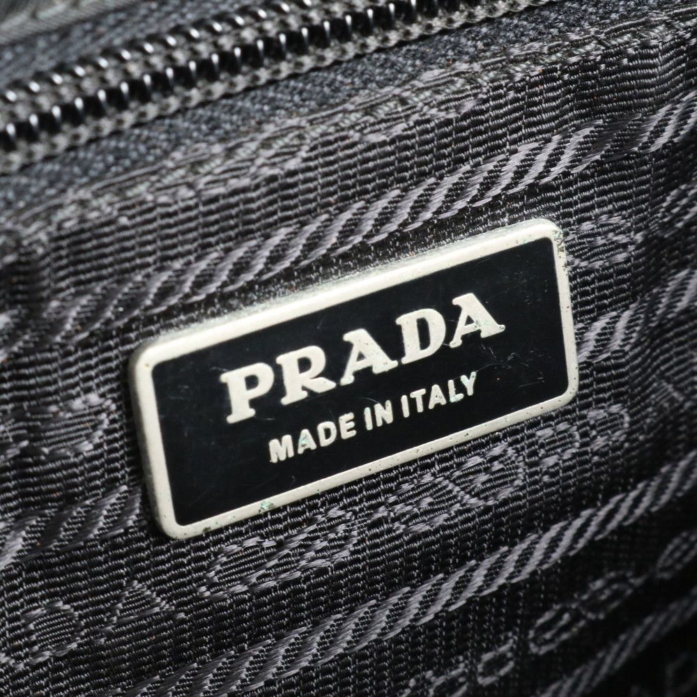 Prada Tessuto Nylon Saffiano Leather Shoulder Bag Crossbody Messenger Black — view 8