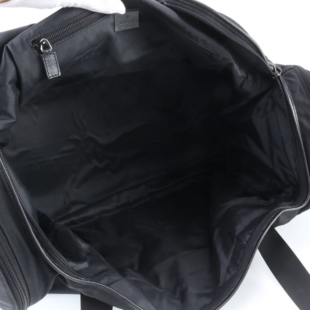 Gucci Leather Nylon Boston Bag Business Travel Tote Carry Black — view 7