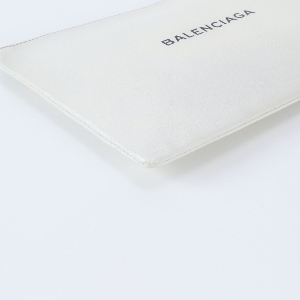 Balenciaga Everyday Logo Clip Leather Clutch Pouch Business — view 3