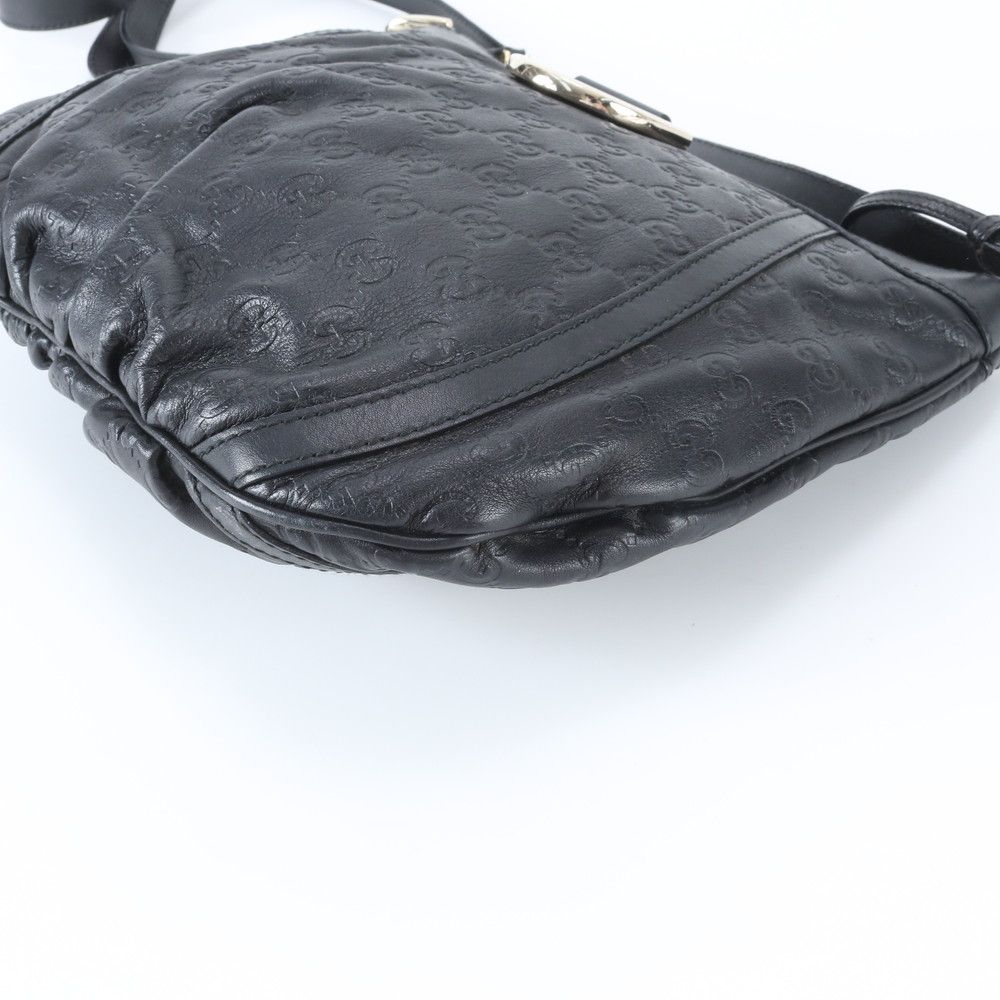 Gucci Guccissima Abbey Leather Shoulder Bag Crossbody Tote Black — view 5