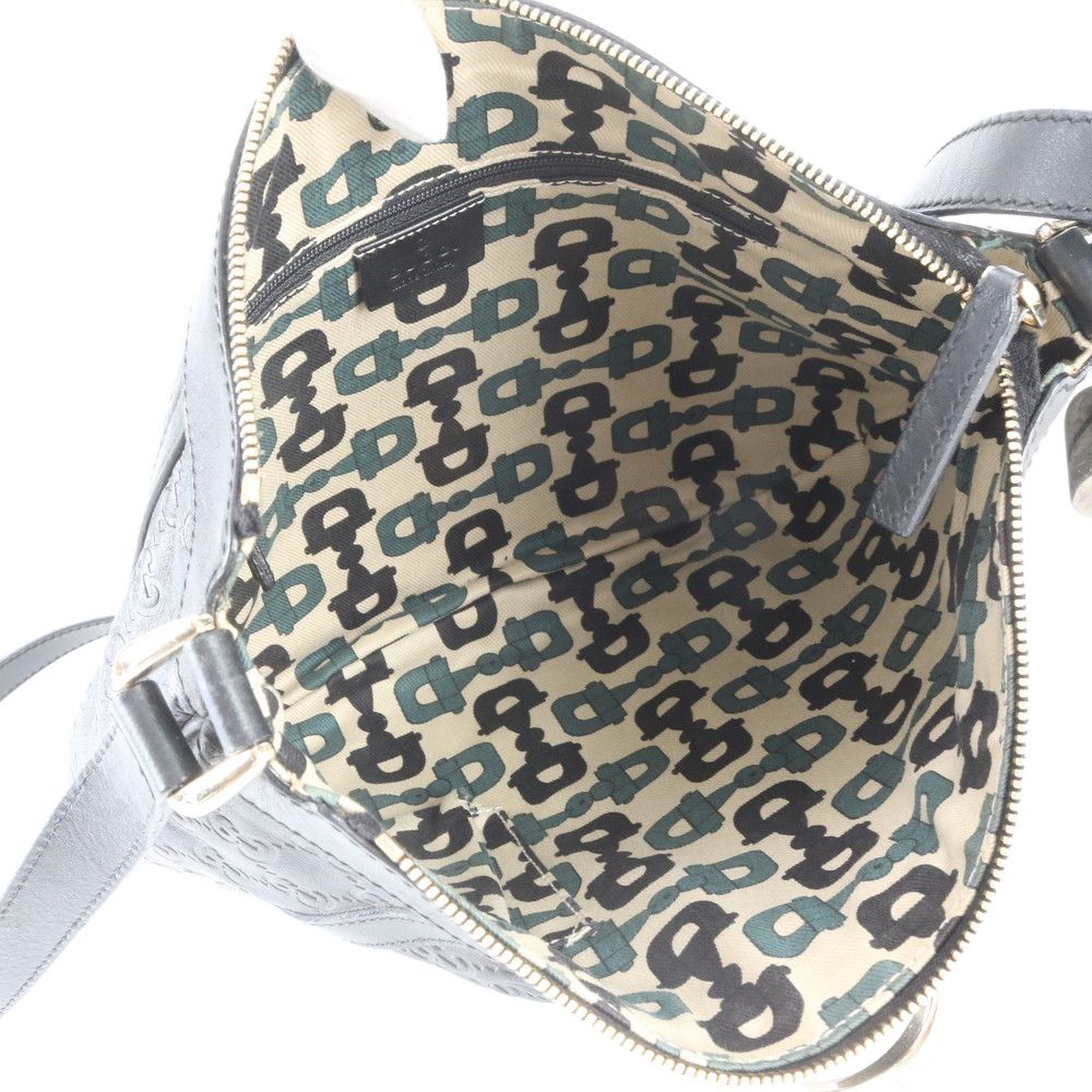 Gucci Guccissima Abbey Leather Shoulder Bag Crossbody Tote Black — view 7