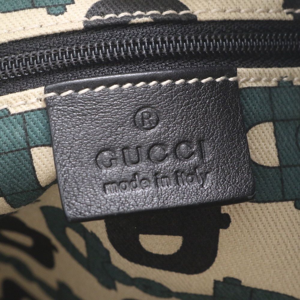 Gucci Guccissima Abbey Leather Shoulder Bag Crossbody Tote Black — view 8