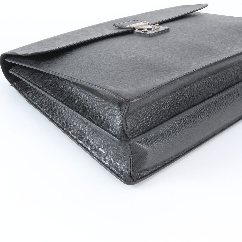 Louis Vuitton Taiga Moscova Leather Business Document Briefcase Tote Black — view 4
