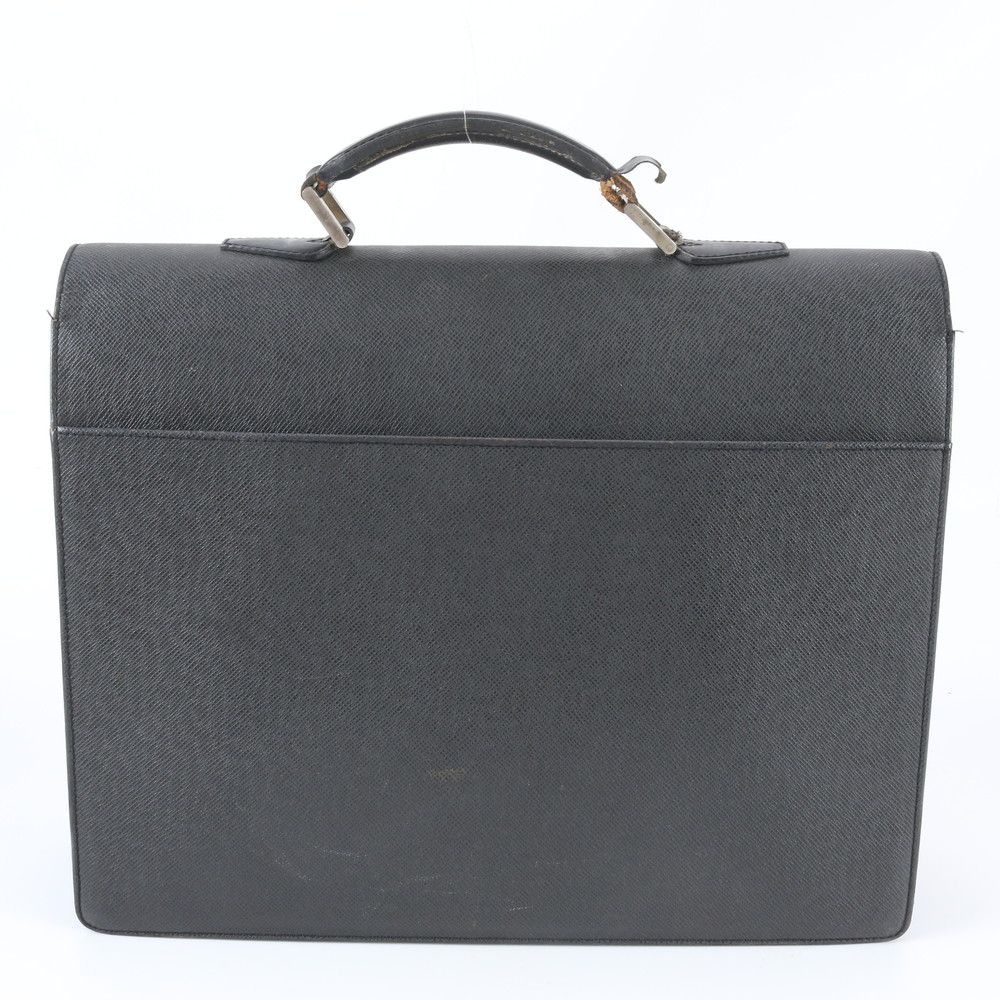 Louis Vuitton Taiga Moscova Leather Business Document Briefcase Tote Black — view 3
