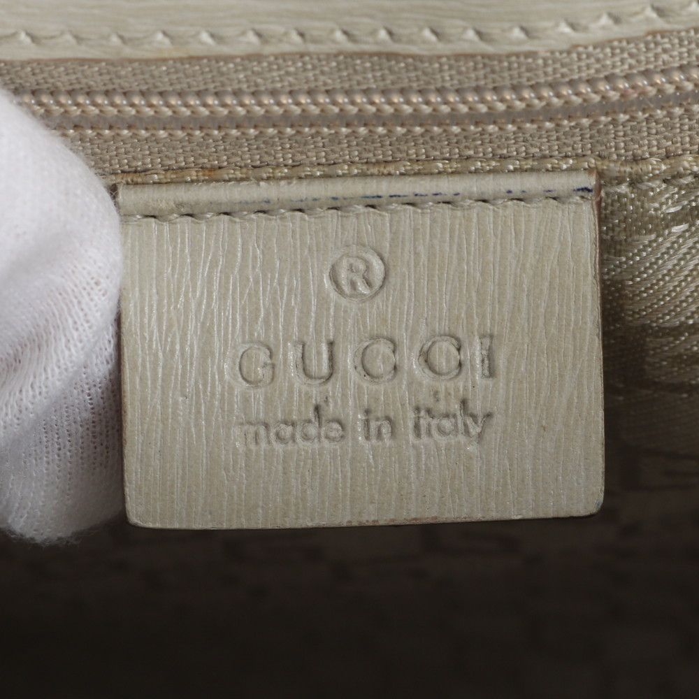 Gucci Logo 002 Leather Tote Shoulder Hand Gold — view 9