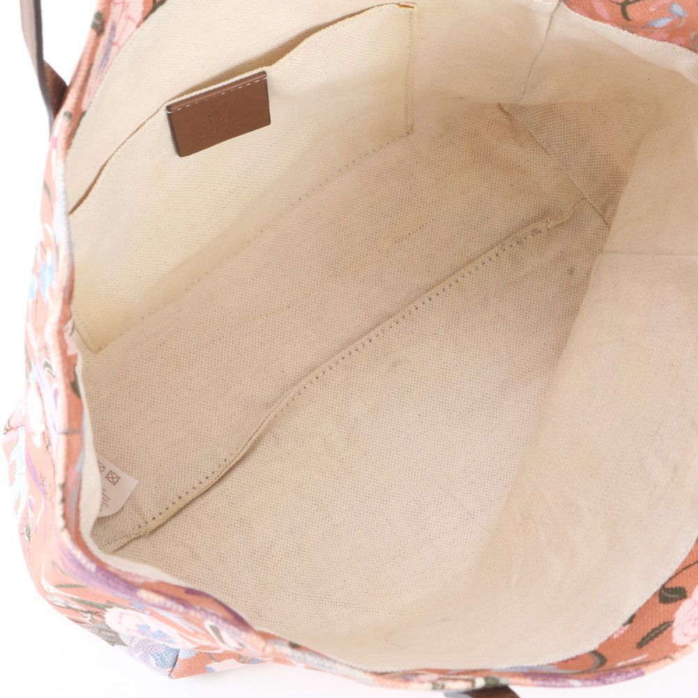 Gucci Flora Leather Tote Shoulder Hand Floral Pattern — view 7
