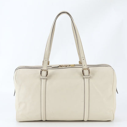Gucci Interlocking Leather Boston Bag Travel Business Tote Gold — view 3
