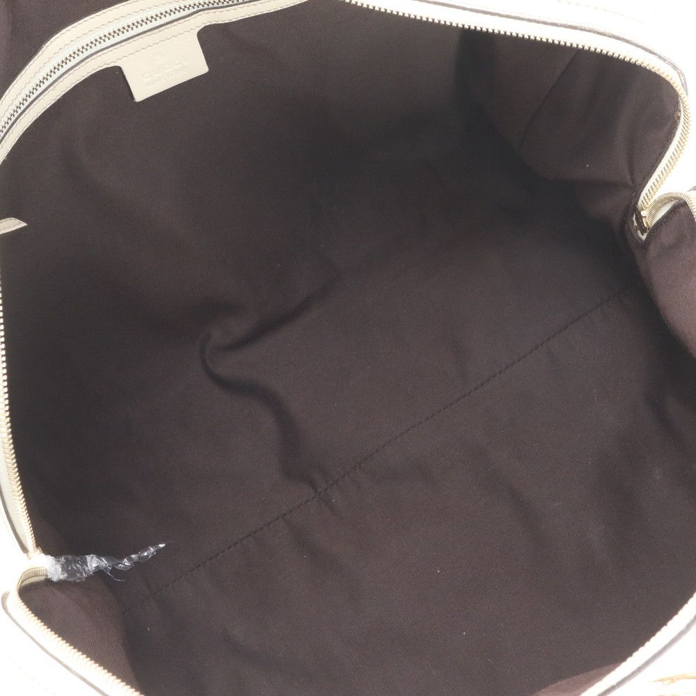 Gucci Interlocking Leather Boston Bag Travel Business Tote Gold — view 7
