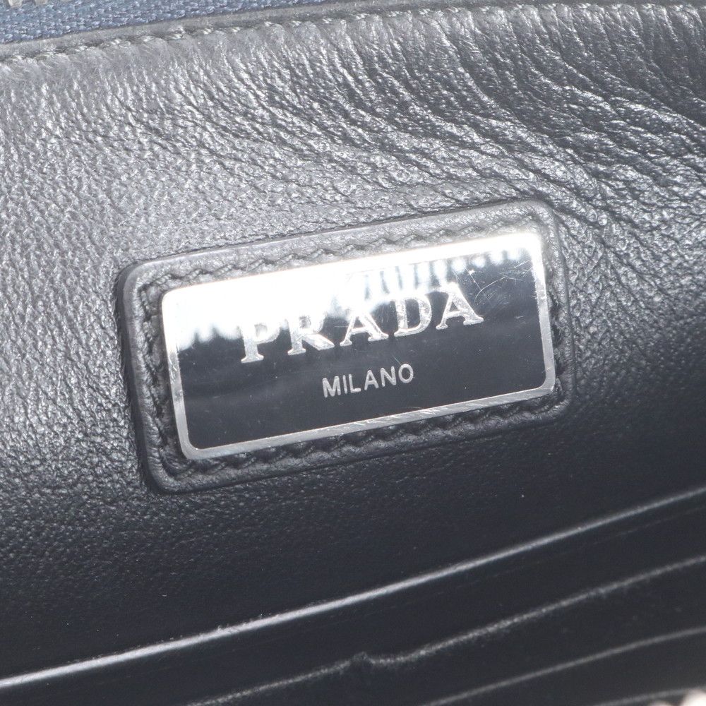Prada Saffiano Leather Monki Robot Triangle Logo Clutch Pouch — view 7