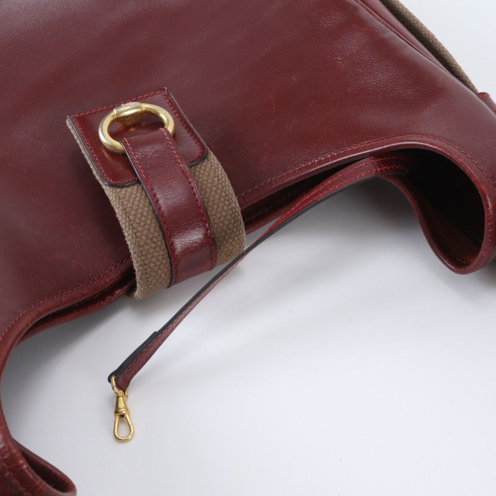 Hermes Saco Leather Shoulder Bag Tote Hand — view 8