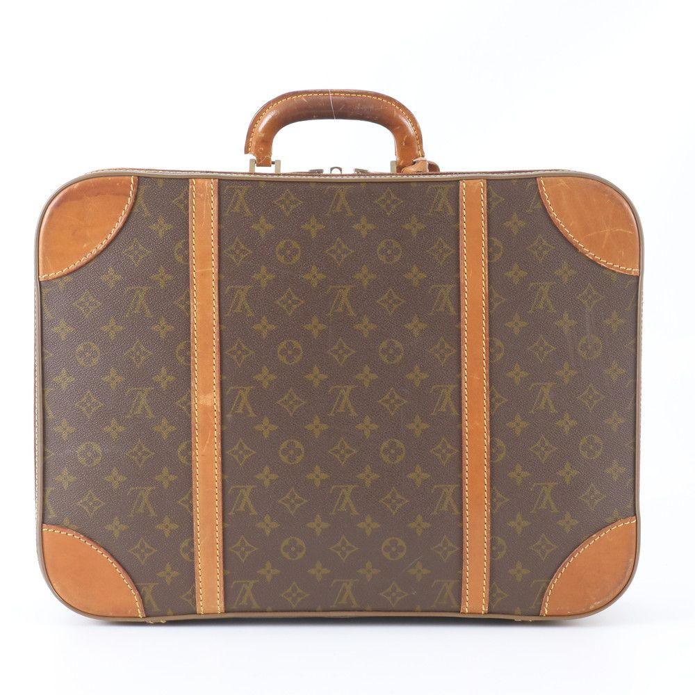 Louis Vuitton Monogram Stratos 50 Leather Trunk Hard Case Boston Bag Business — view 3