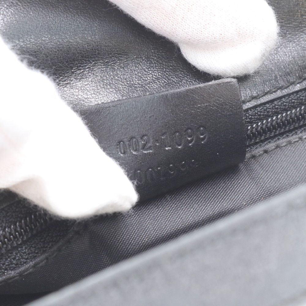 Gucci GG Canvas 002 Leather Tote Shoulder Hand Black — view 9