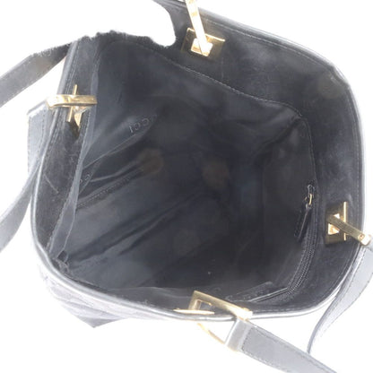 Gucci GG Canvas 002 Leather Tote Shoulder Hand Black — view 7