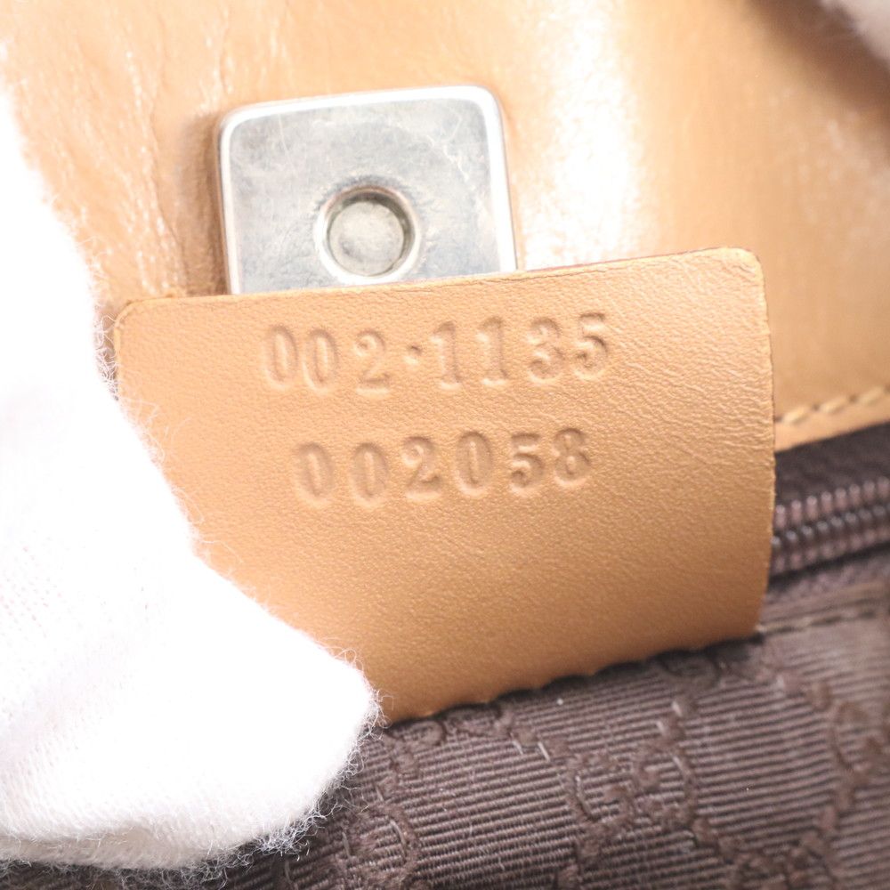 Gucci 002 Leather Handbag Tote Brown — view 9