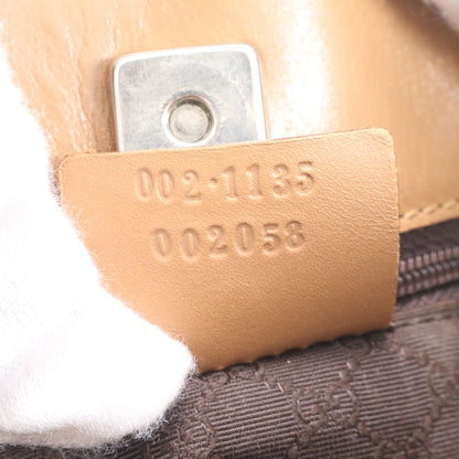 Gucci 002 Leather Handbag Tote Brown — view 9